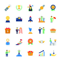 Success and Championship Flat Icons Pack