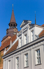Fototapeta na wymiar White house and Dom church in Gustrow, Germany