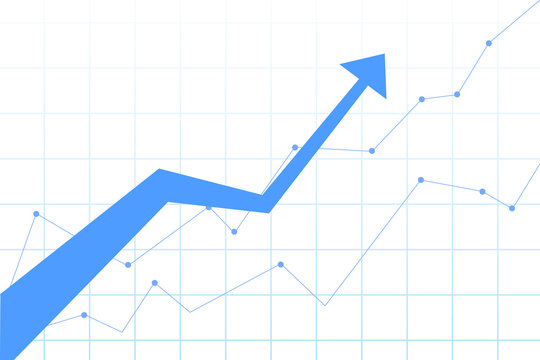 Graphs Rise To The Top on white background vector illustration 