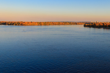 Fototapeta premium View on the river Dnieper on autumn