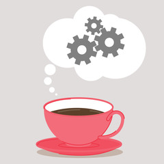 coffee energy coffee on gray background vector illustration cartoon flat design modern style 