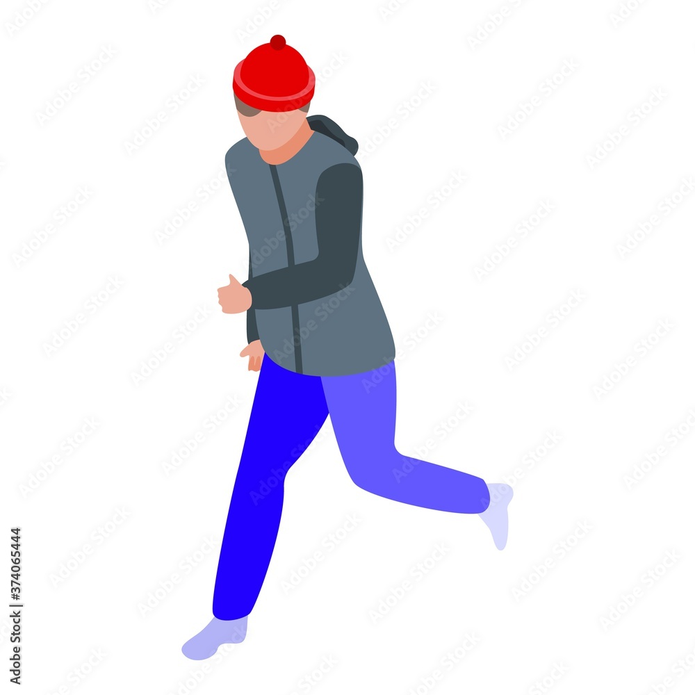Poster tourist run icon. isometric of tourist run vector icon for web design isolated on white background