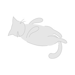 White cat on white background vector illustration cartoon flat 