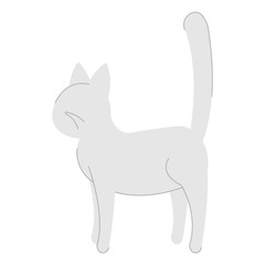 White cat on white background vector illustration cartoon flat 
