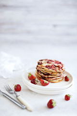 strawberry cake on a plate