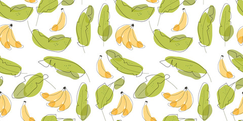 Doodle bananas pattern background vector illustration 