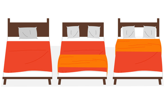 Colorful bedroom design background vector illustration cartoon flat design