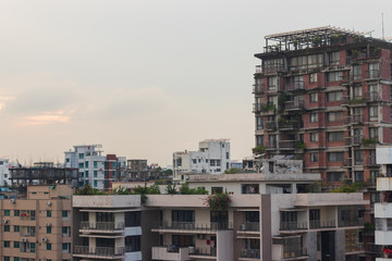 Dhaka Cityscape with Red color building