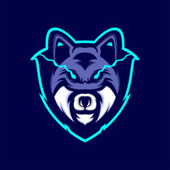 wolf esport logo for gaming, esport