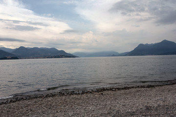 panoramic view of the orta lake located in Piedmont