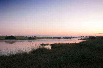 sunset over the river
