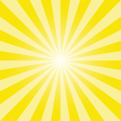 Obraz premium Summer sunburst background. yellow rays pop art background. retro vector illustration. Bumblebee yellow background for various purposes. 