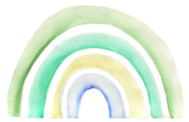 Watercolor rainbow on a white background. Bright illustration. Texture for design.