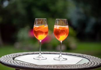 Aperol Spritz with orange is a perfect aperitif for a hot day
