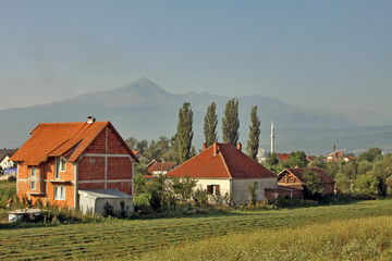 Kosovo - Ferizaj / Urosevac - The typical rural countryside landscape in the southern part of...