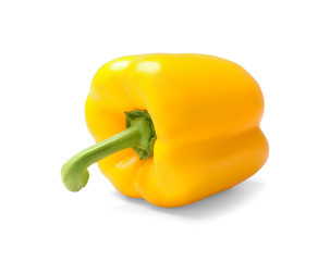 Fototapeta na wymiar Ripe yellow bell pepper isolated on white