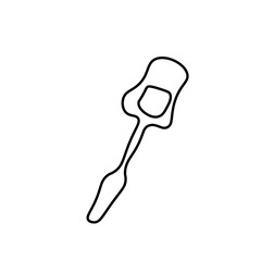 Vector cheese blade with a black line.Simple food and cooking illustration in doodle style on a white isolated background hand drawn.Design for social networks,web,advertising,banners,menus,recipes.