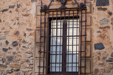 Fototapeta na wymiar old window in a stone wall