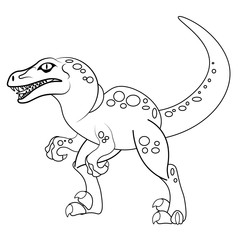 Vector coloring of Raptor dinosaur. Illustration for coloring for adults and children.
