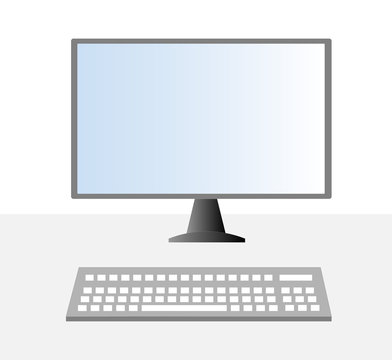 Vector illustration of a computer, monitor, or keyboard.