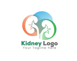 colorful bubble kidney creative logo symbol design template
