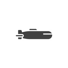 Military submarine vector icon. filled flat sign for mobile concept and web design. Submarine glyph icon. Symbol, logo illustration. Vector graphics