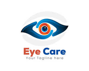 creative hand Eye care logo symbol design template