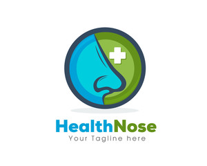 circle Health nose icon, symbol, logo design template inspiration
