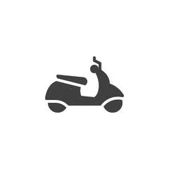 Moped, scooter vector icon. filled flat sign for mobile concept and web design. Scooter motorcycle glyph icon. Symbol, logo illustration. Vector graphics