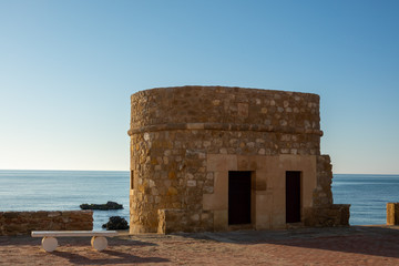 Obraz na płótnie Canvas Torre de la Mata is an old watchtower at the coast originally built in 14th century.