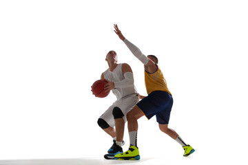 Obraz na płótnie Canvas Basketball players isolated on white.