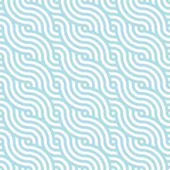 Acrylglas douchewanden met foto Zee Blauwe oceaangolf Achtergrondpatroon naadloze tegels. Gebruik voor ontwerp.
