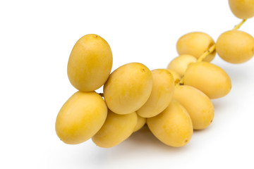 Phoenix dactylifera isolated on white background,Date palm fruit.