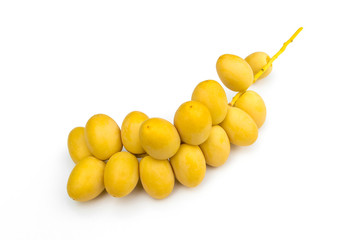 Phoenix dactylifera isolated on white background,Date palm fruit.