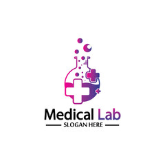 Medical Lab Logo Template Design Vector, Emblem, Design Concept, Creative Symbol, Icon