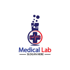 Medical Lab Logo Template Design Vector, Emblem, Design Concept, Creative Symbol, Icon