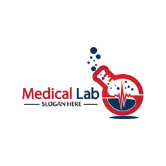 Medical Lab Logo Template Design Vector, Emblem, Design Concept, Creative Symbol, Icon