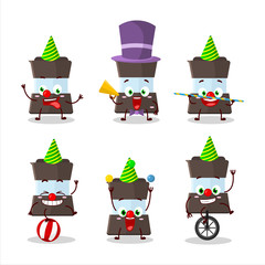 Cartoon character of mokka pot with various circus shows