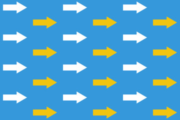 different arrow groups moving to same direction