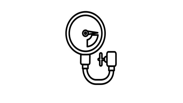 Pressure Manometer line icon on the Alpha Channel