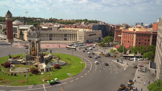 Pla&ccedil;a d'Espanya (Plaza de Espa&ntilde;a) 4k