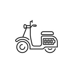 Electric scooter black line icon. City transport rental. Pictogram for web, mobile app, promo. UI UX design element. Editable stroke