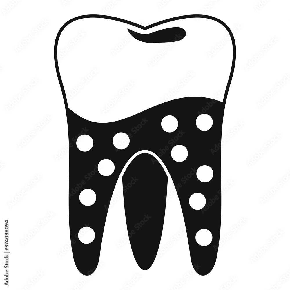 Wall mural tooth caries icon. simple illustration of tooth caries vector icon for web design isolated on white 