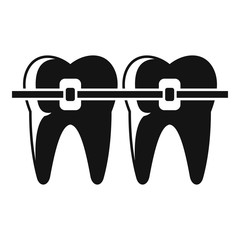 Tooth brackets icon. Simple illustration of tooth brackets vector icon for web design isolated on white background