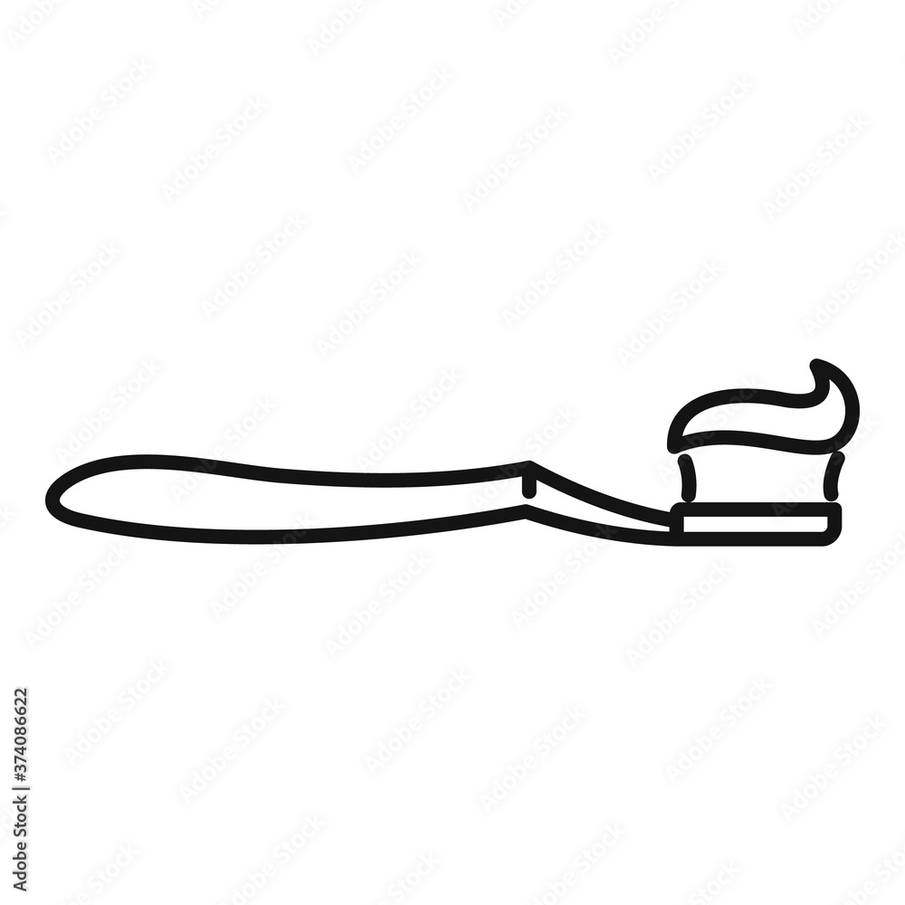 Poster toothbrush toothpaste icon. outline toothbrush toothpaste vector icon for web design isolated on whi