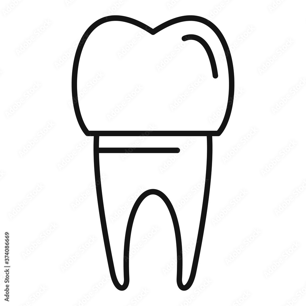 Poster tooth white implant icon. outline tooth white implant vector icon for web design isolated on white b