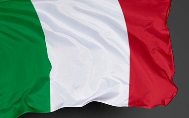 italian national flag waving in the wind