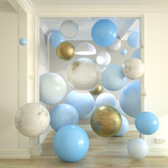 Surreal floating bubbles