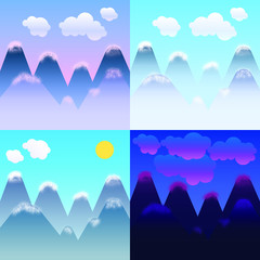 landscape with mountains and clouds