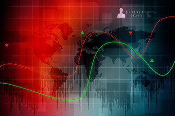 2d rendering Stock market online business concept. business Graph 
